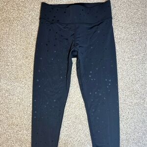 TEREZ NEW YORK Women’s Small Black Starry Capri Leggings